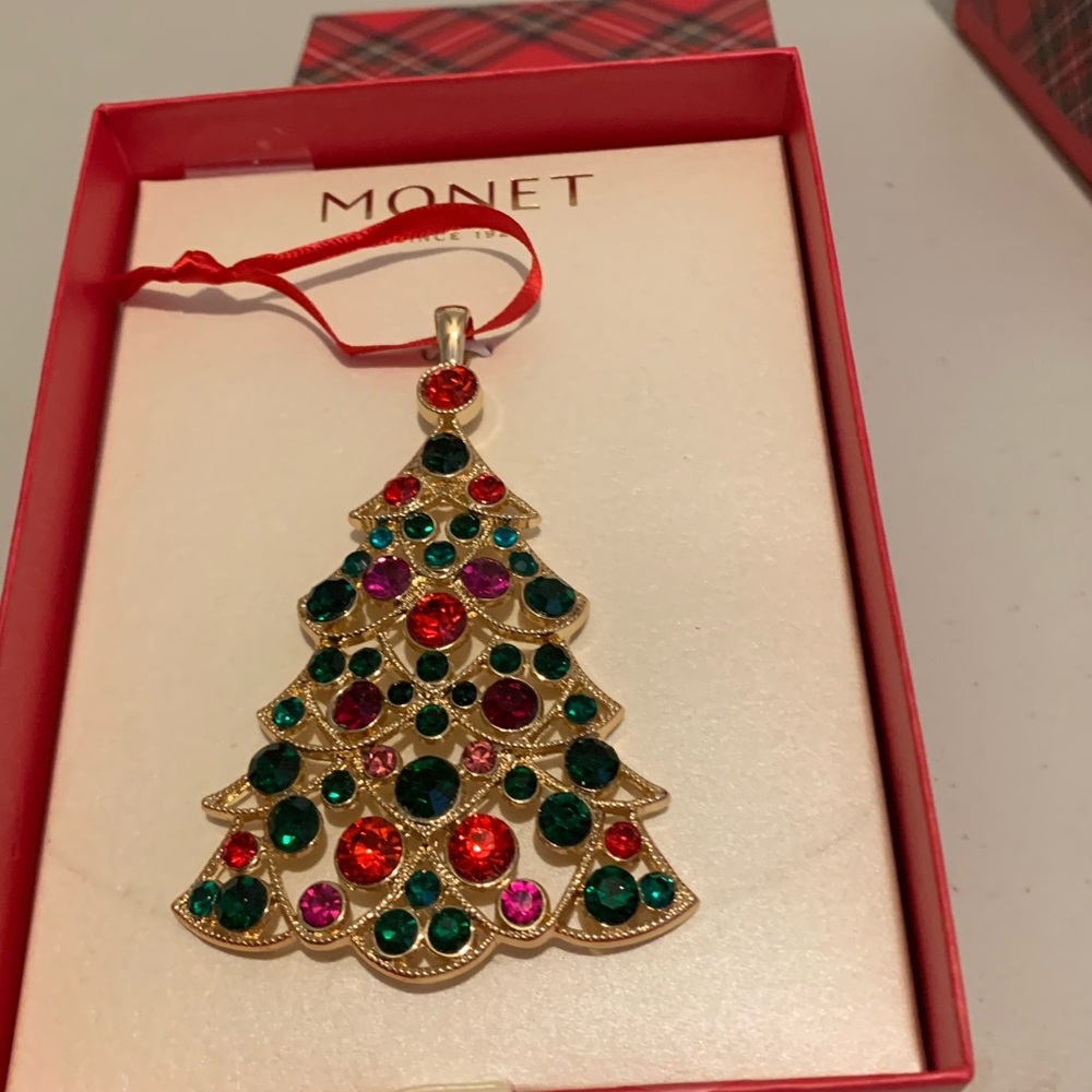 Monet Christmas Ornament 
Jeweled Christmas Tree